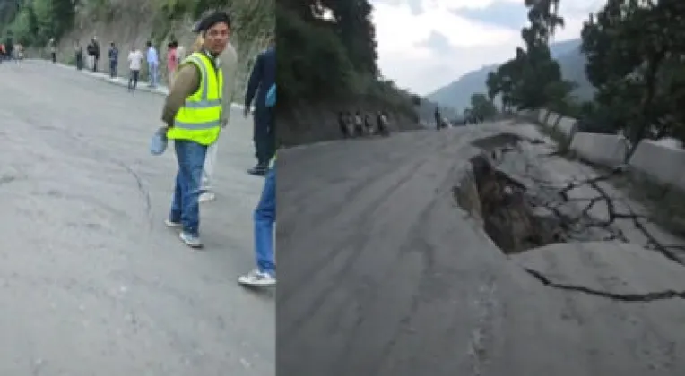 Road Collapse in Dhading Blocks Mugling-Kathmandu Highway