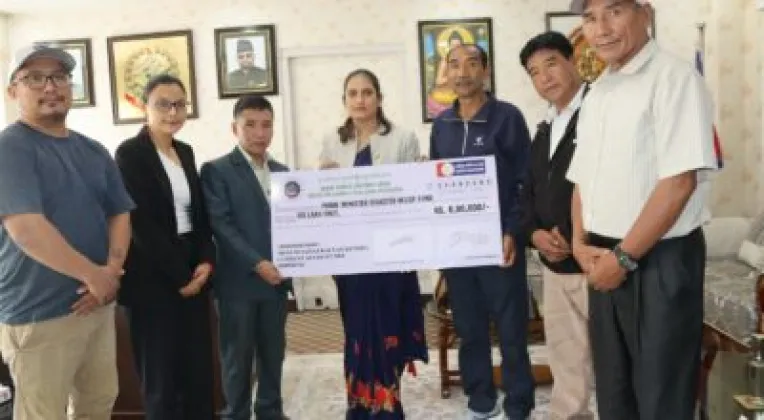 Mugum Samaj Kalyan Kendra Donates Rs 600,000 to Disaster Relief Fund