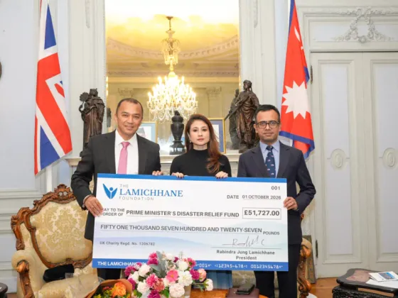 Lamichhane Foundation Donates Rs 10.7 Million to Bhotekoshi Flood Victims