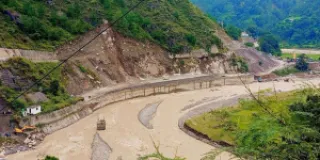 Mudslide Blocks BP Highway at Pinthali Bensi in Kavre