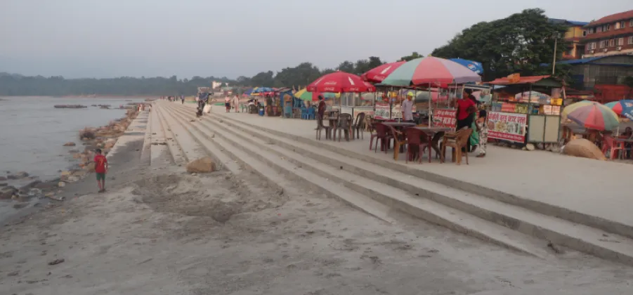 Narayani Flood Turns Chitwan Riverbank Into Sandbar, Sea Beach Embankment Safe