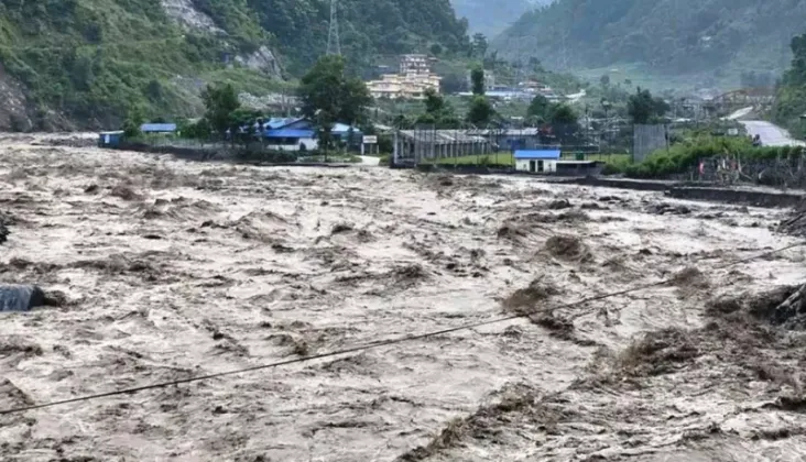 Flood Sweeps Away Budhi Gandaki Hydropower Project Camp in Gorkha