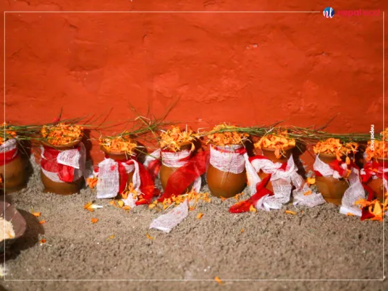 Jamara Placed at Hanuman Dhoka Dashain Ghar to Mark Bada Dashain