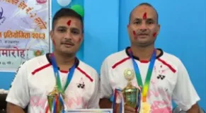 Rajendra Bam and Narendra Jaisi Win Sudurpaschim Badminton Title in Jhalari