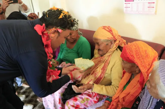 Bhimdatta Ward Chair Gives Nine Years of Salary and Allowances to Elderly and Disabled Residents