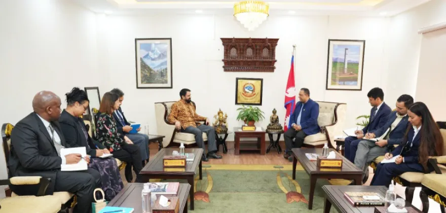 Foreign Minister Shishir Khanal Meets South African Ambassador Anil Suklal in Kathmandu