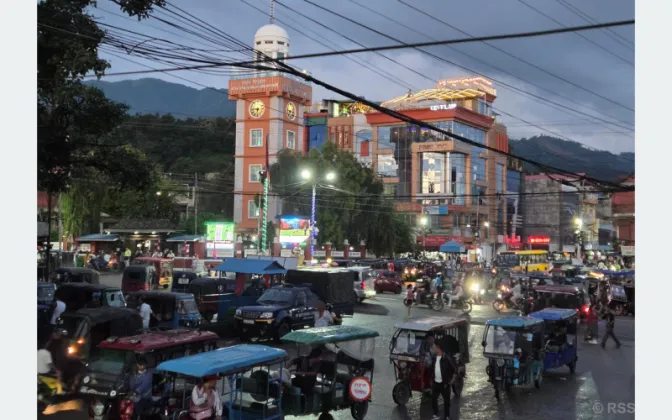 Bhanuchowk in Dharan Comes Alive with Evening Shoppers and Vendors