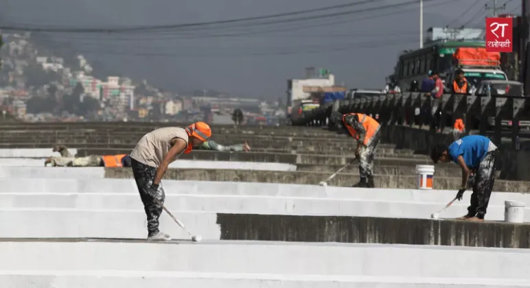 Kalanki Underpass Cleaning and Repainting Nears Completion Ahead of Dashain
