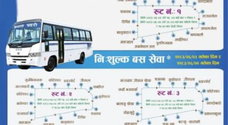 APF Nepal Runs Free Buses in Kathmandu Valley for Dashain