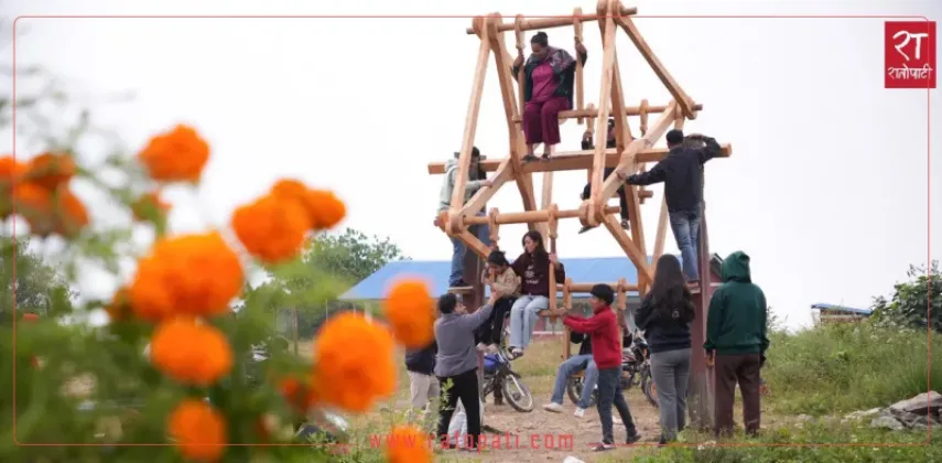 Locals Enjoy Traditional Rote Ping in Gorkha's Sirandanda for Dashain