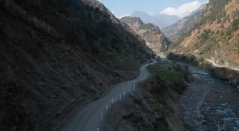 Dry Landslide Blocks Beni-Darbang Road in Myagdi, Transport Halted