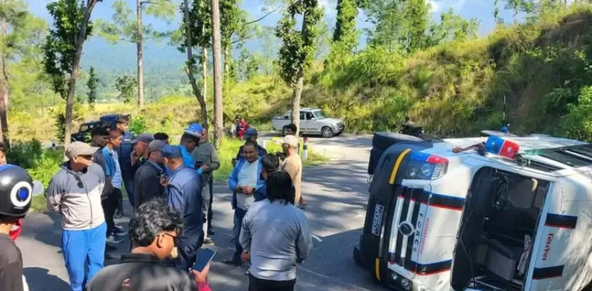 Nine Injured as Passenger Vehicle Overturns at Lagam Danda in Surkhet
