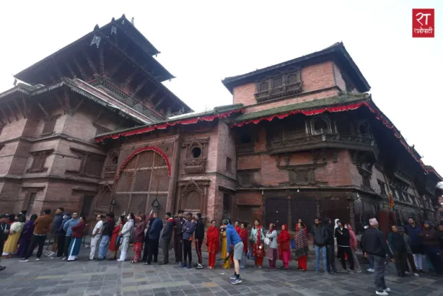 Kumari Lunibha Bajracharya Offers Vijaya Dashami Tika at Taleju in Bhaktapur