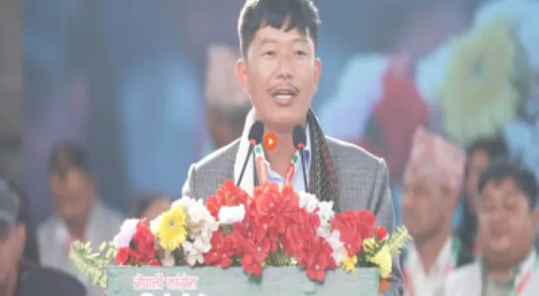 Aren Rai Praises Nepali Congress at 15th Convention, Heckled by Workers