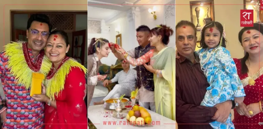 Nepali Artists Celebrate Vijaya Dashami with Tika, Jamara and Family Blessings