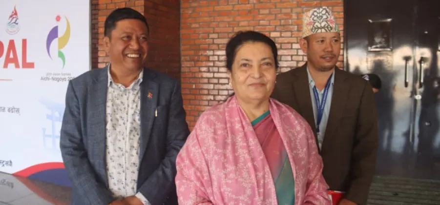 Former President Bhandari Departs for China to Attend Global Governance Forum in Xi'an