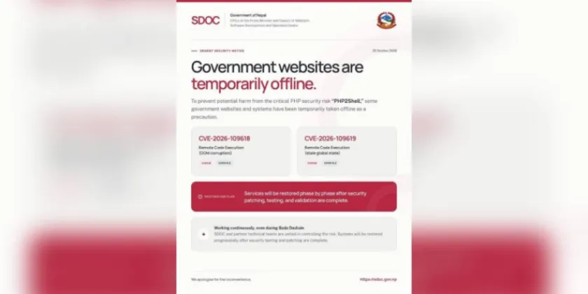 Nepal shuts some government websites over PHP security risk