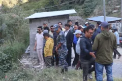 Minister Lamsal Inspects Monsoon-Damaged Kaligandaki Corridor, Pledges No Budget Shortfall