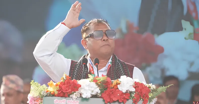 Resham Chaudhary Sings at Nepali Congress Convention, Criticises Jailing of Popular Leaders