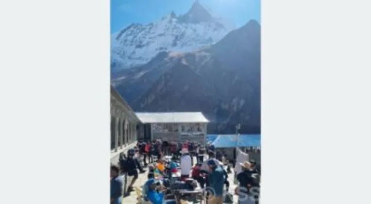 Tourist Arrivals Surge at Annapurna Base Camp as Weather Improves
