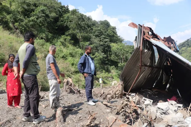 Landslide Buries Home in Myagdi, Jalewshwar Family Takes Shelter at Temple