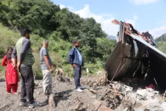 Landslide Buries Home in Myagdi, Jalewshwar Family Takes Shelter at Temple