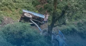 Nine Workers Injured as Tractor Plunges 120 Metres off Highway in Doti