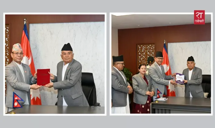 Tharu and Dalit Commissions Submit Annual Reports to President Paudel