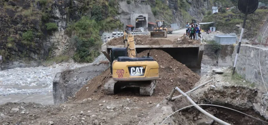 Pokharebagar Bridge Access Road Reconnected After 11 Days