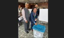 Shyam Krishna Khadgi Casts Vote in Nepali Congress Presidential Election