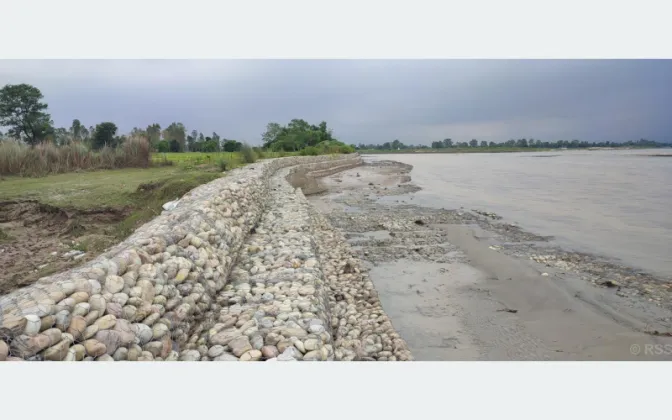 Concrete Embankments Protect Kutiakawar from Mahakali and Jogbuda Floods